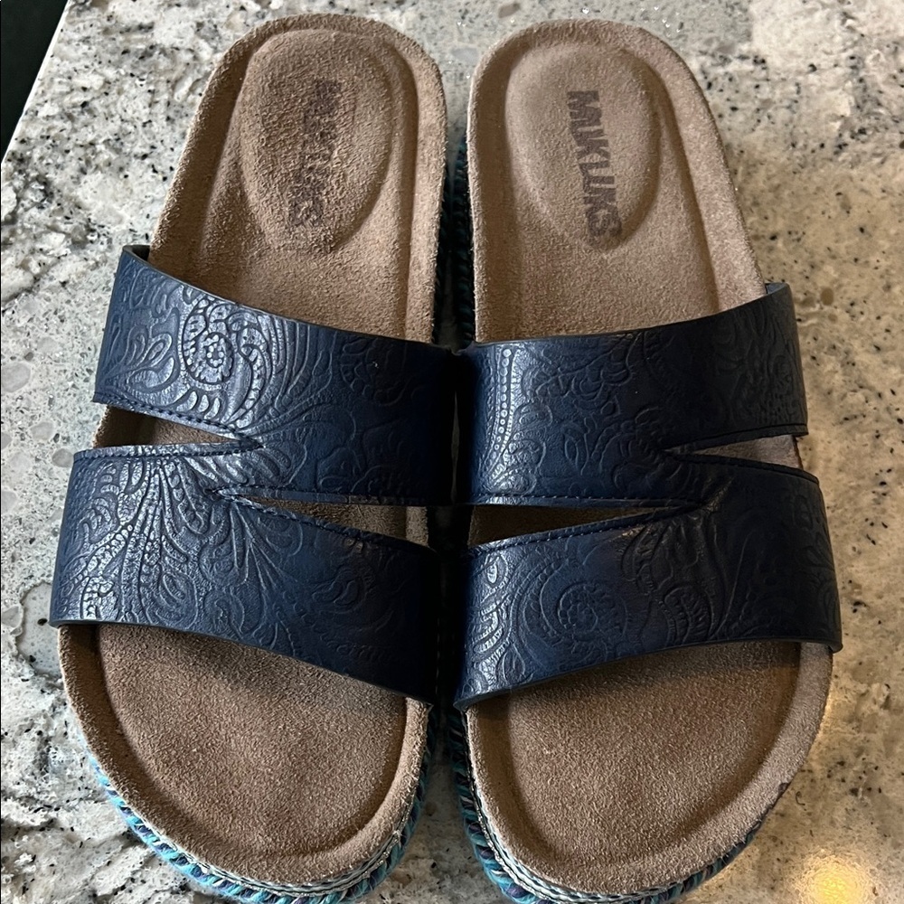 Muk Luks Muk Luks Dark Blue Sandals Size 39EU - Picture 6 of 8